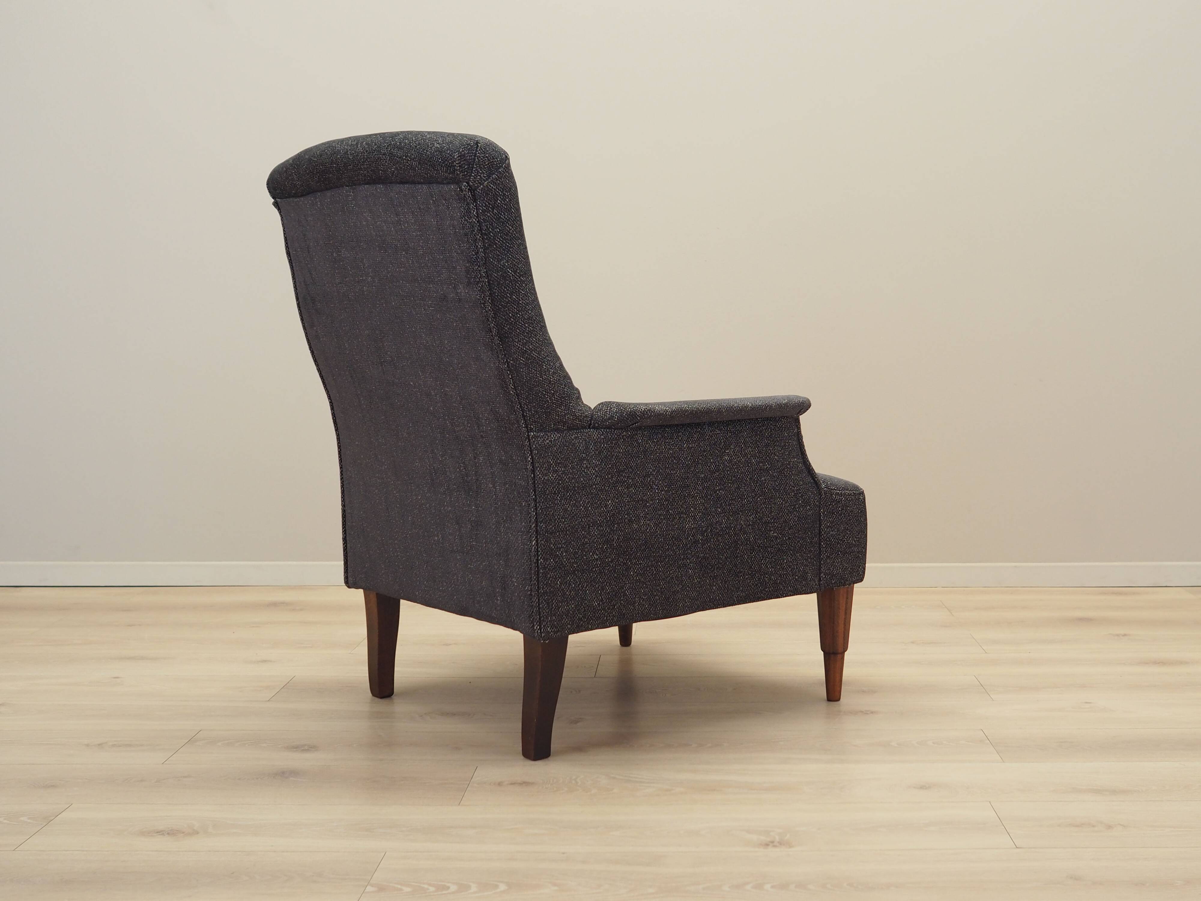 Grey armchair, Italian design, 1970s, production: Italy