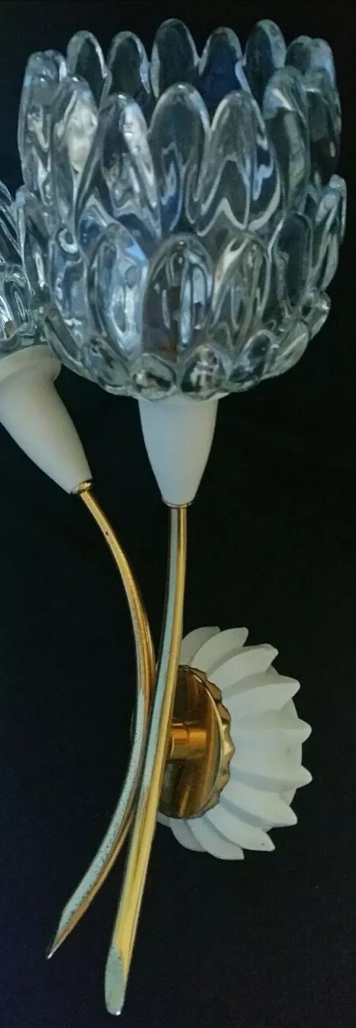 Applique artichauts métal doré et verre