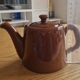 Vintage Chocolate Brown Glazed Stoneware Teapot