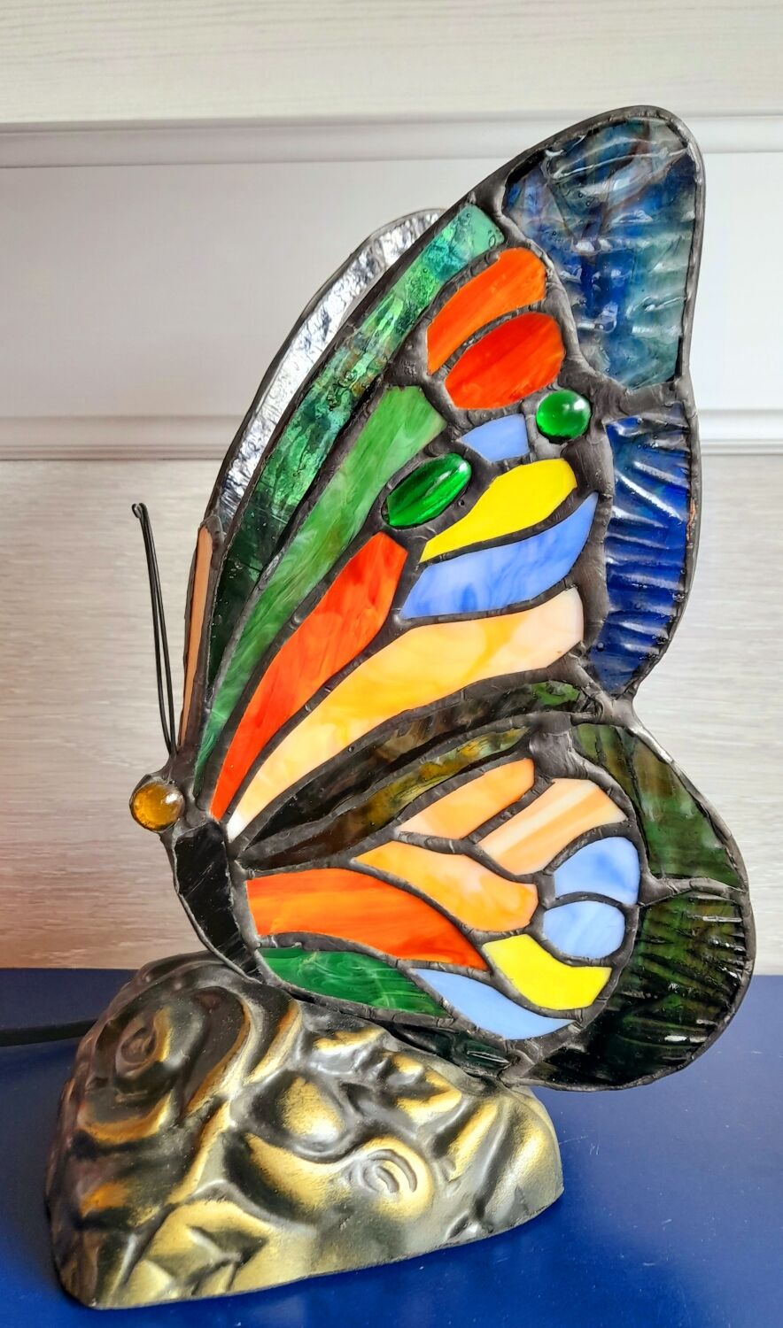 Stained glass butterfly lamp