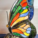 Stained glass butterfly lamp