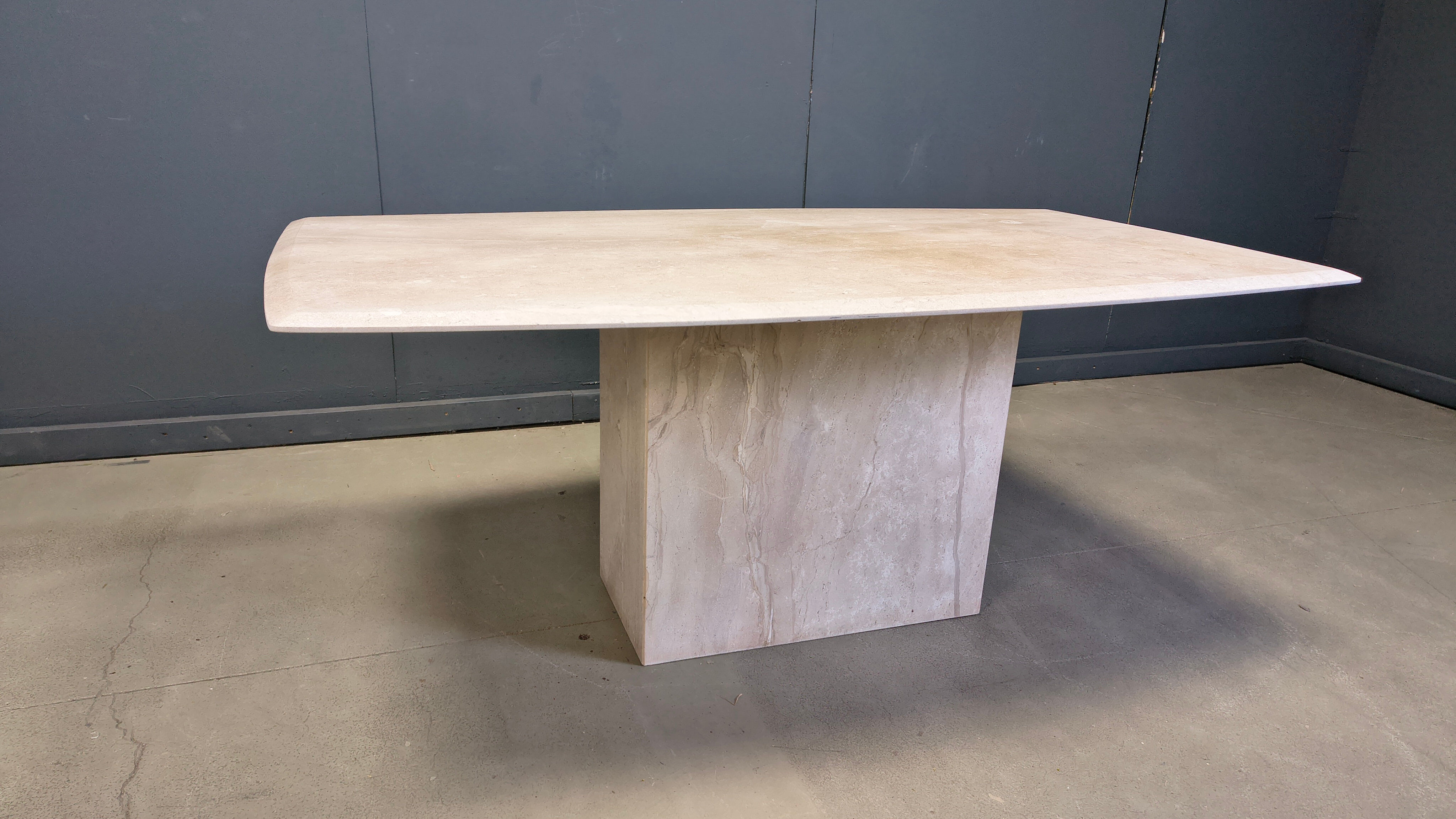 Vintage travertine dining table, 1970s
