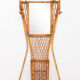 French Bamboo wall coat rack with large mirror, 1960