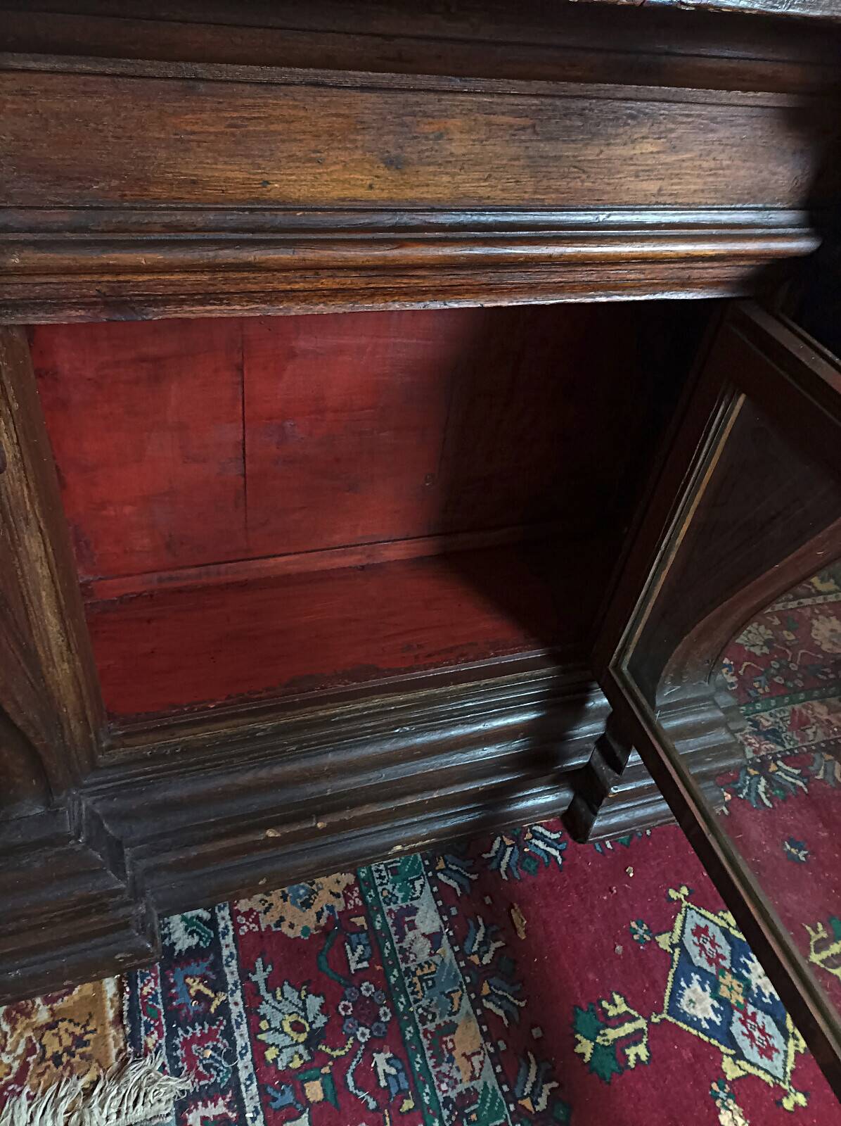 Empire-style solid pine workshop library from the 19th century.