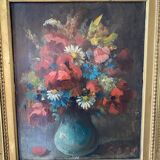 Bouquet de fleurs du xixeme siècle signé