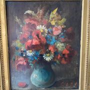 Bouquet of flowers from the 19th century signed