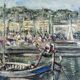Huile sur toile " Le port de Cannes"