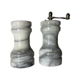Retro Salt and Pepper Shakers | Vintage Salt and Pepper Grinders Made Of Marble 1970s