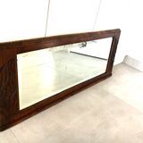 Large vintage mirror 40s oak frame 103x42cm