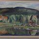 Original Swedish Oil on Panel – “Rural Village” by Astrid J – Vintage