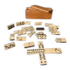 Old complete set of antique dominoes, in ebony wood and bone, 1900