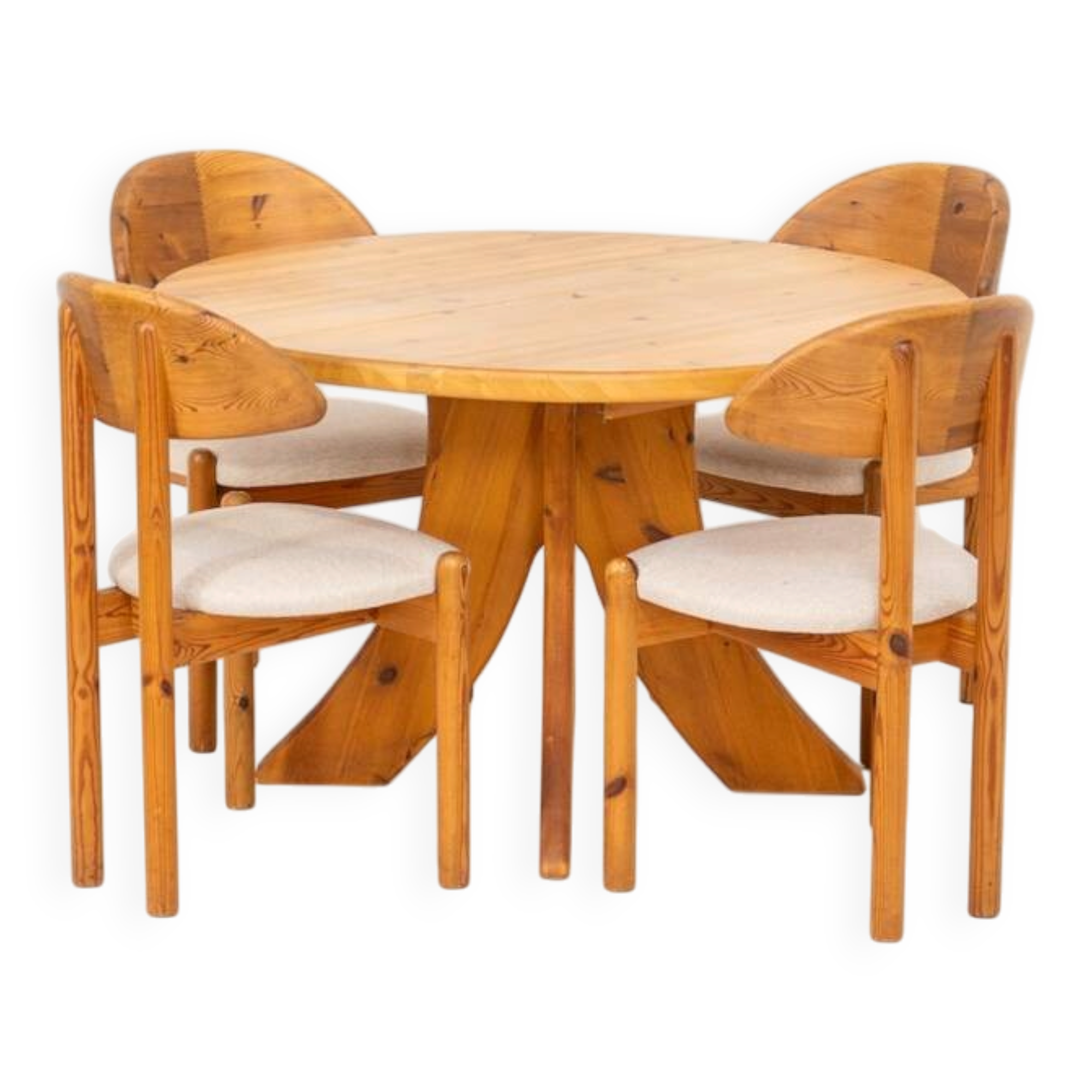 Dining set in pine with 4 chairs by Vamdrup