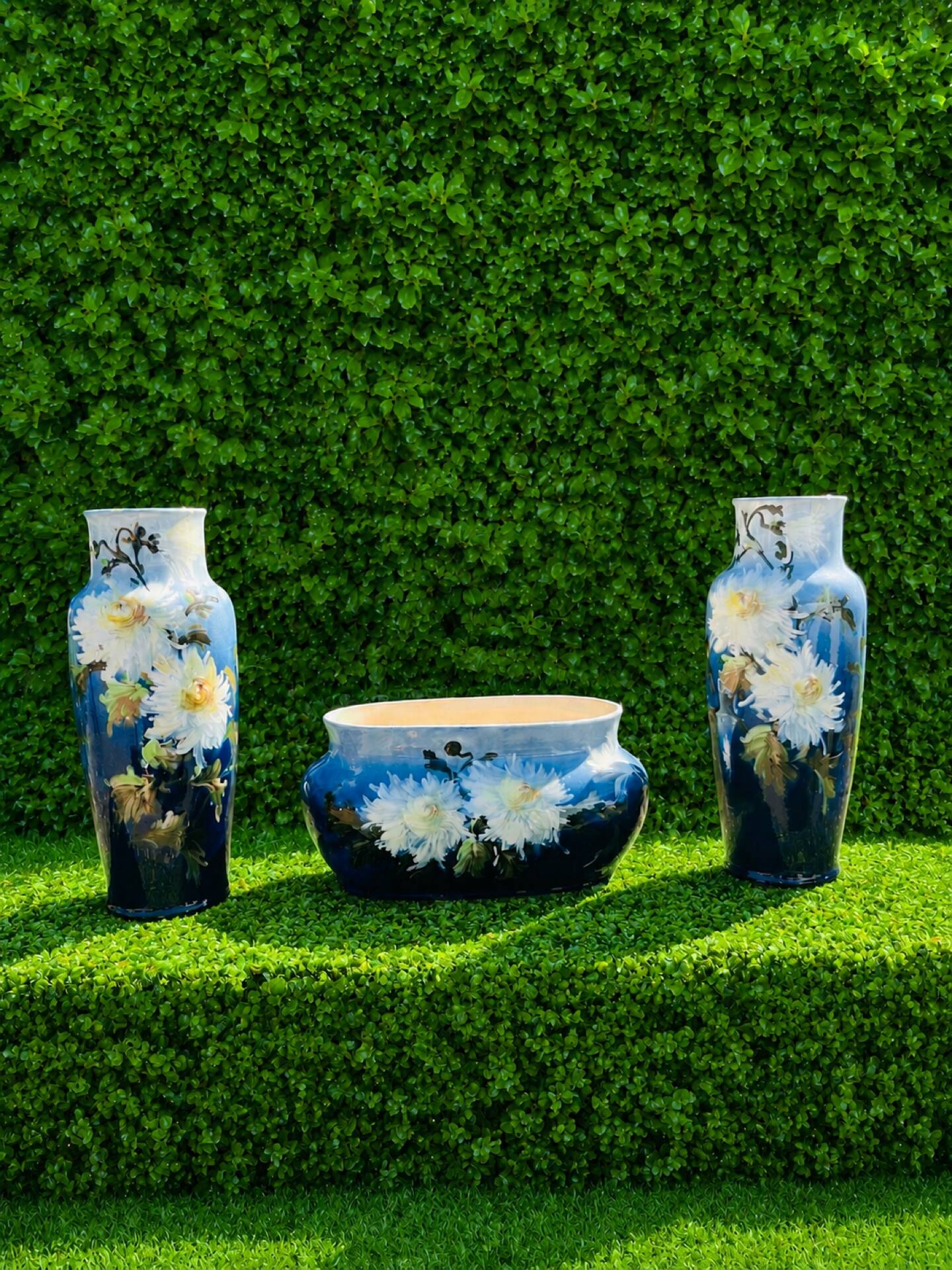 Fireplace set of vases in earthenware Montigny sur Loing