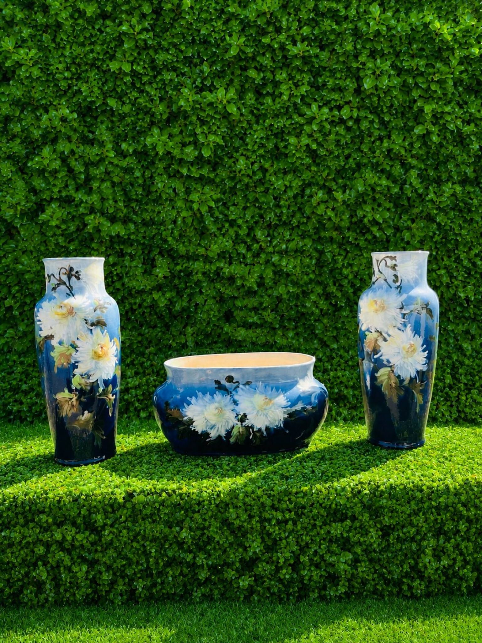Fireplace set of vases in earthenware Montigny sur Loing