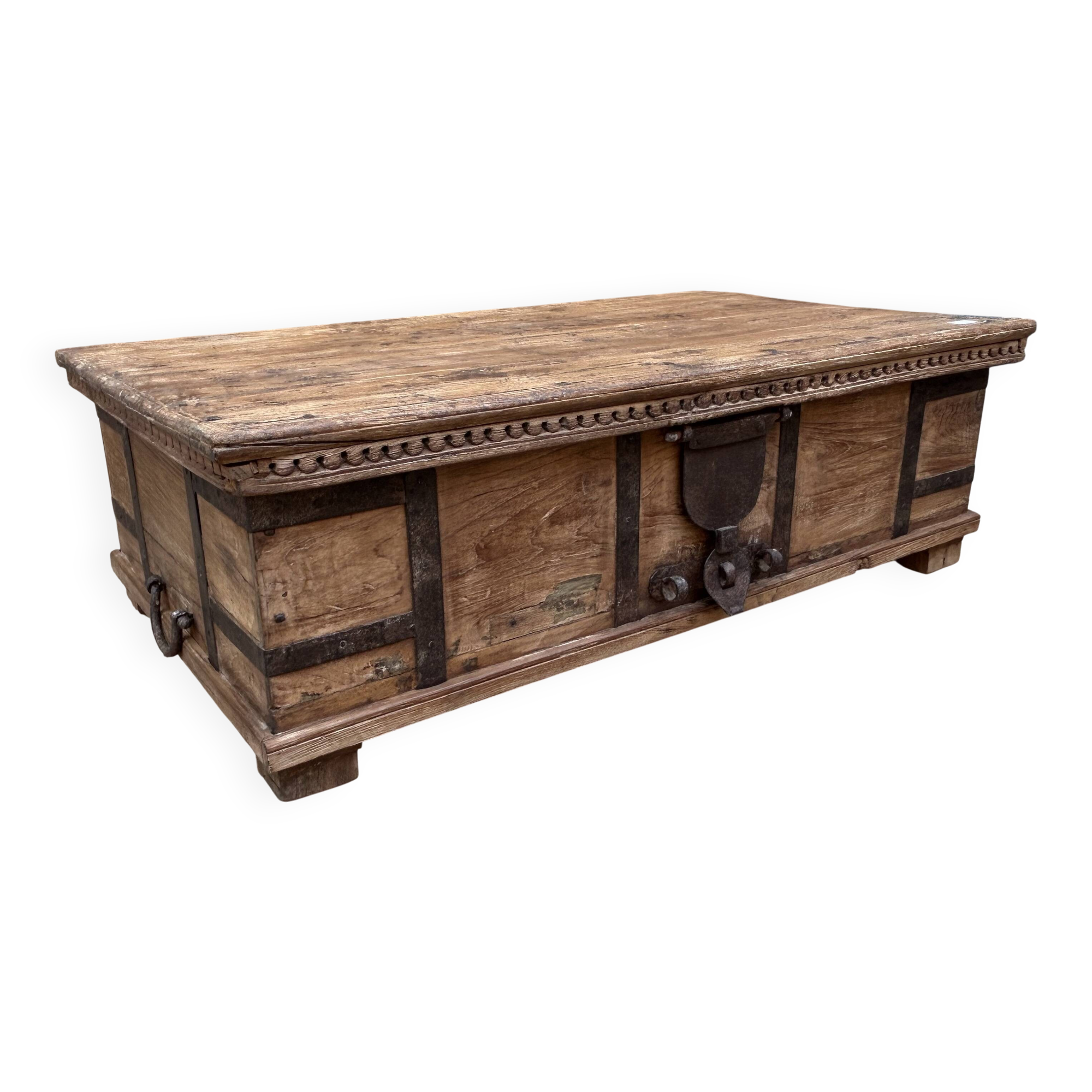 bench - teak chest from Burma with original fittings