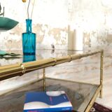 Bamboo imitation brass coffee table