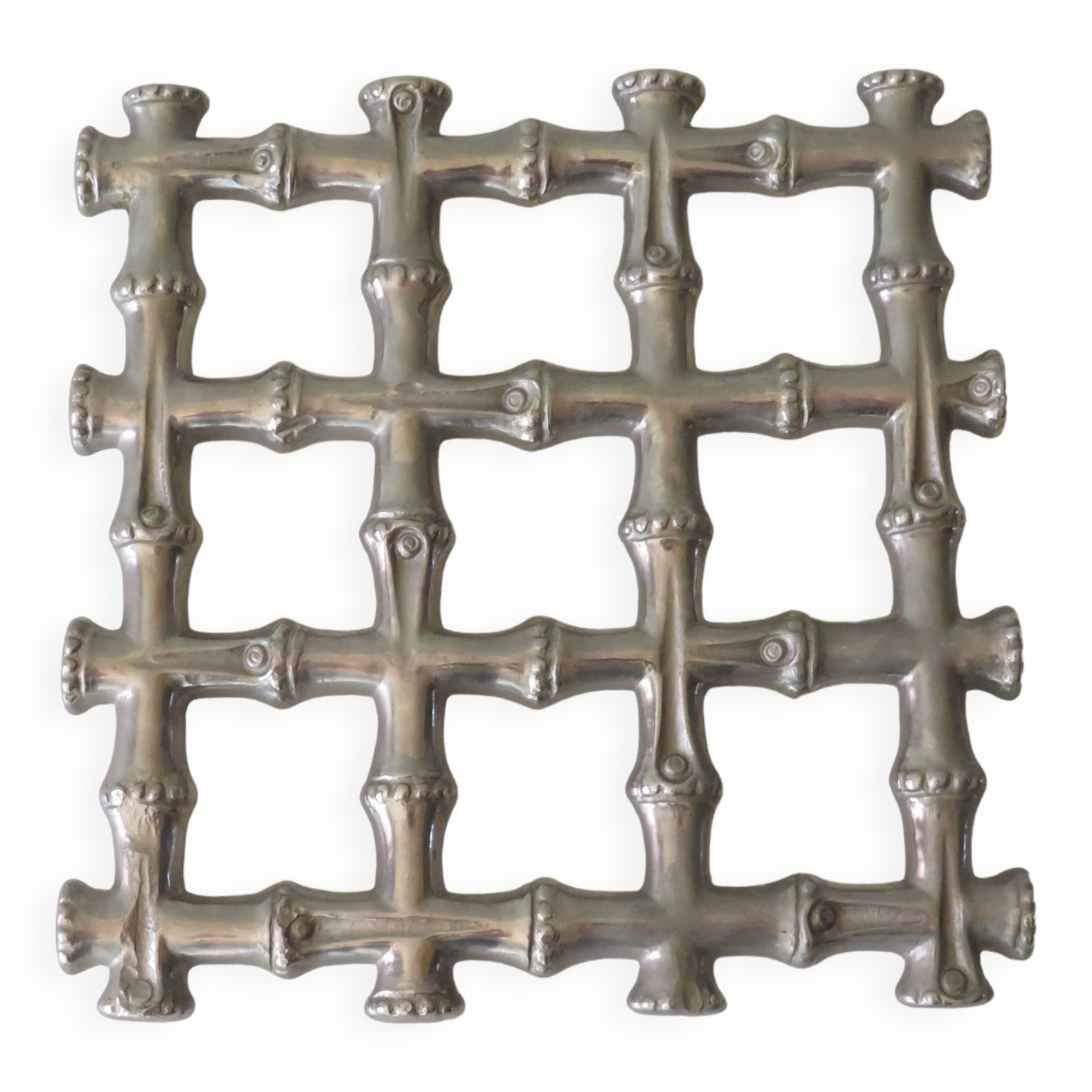 Vintage faux bamboo trivet, Hollywood Regency style