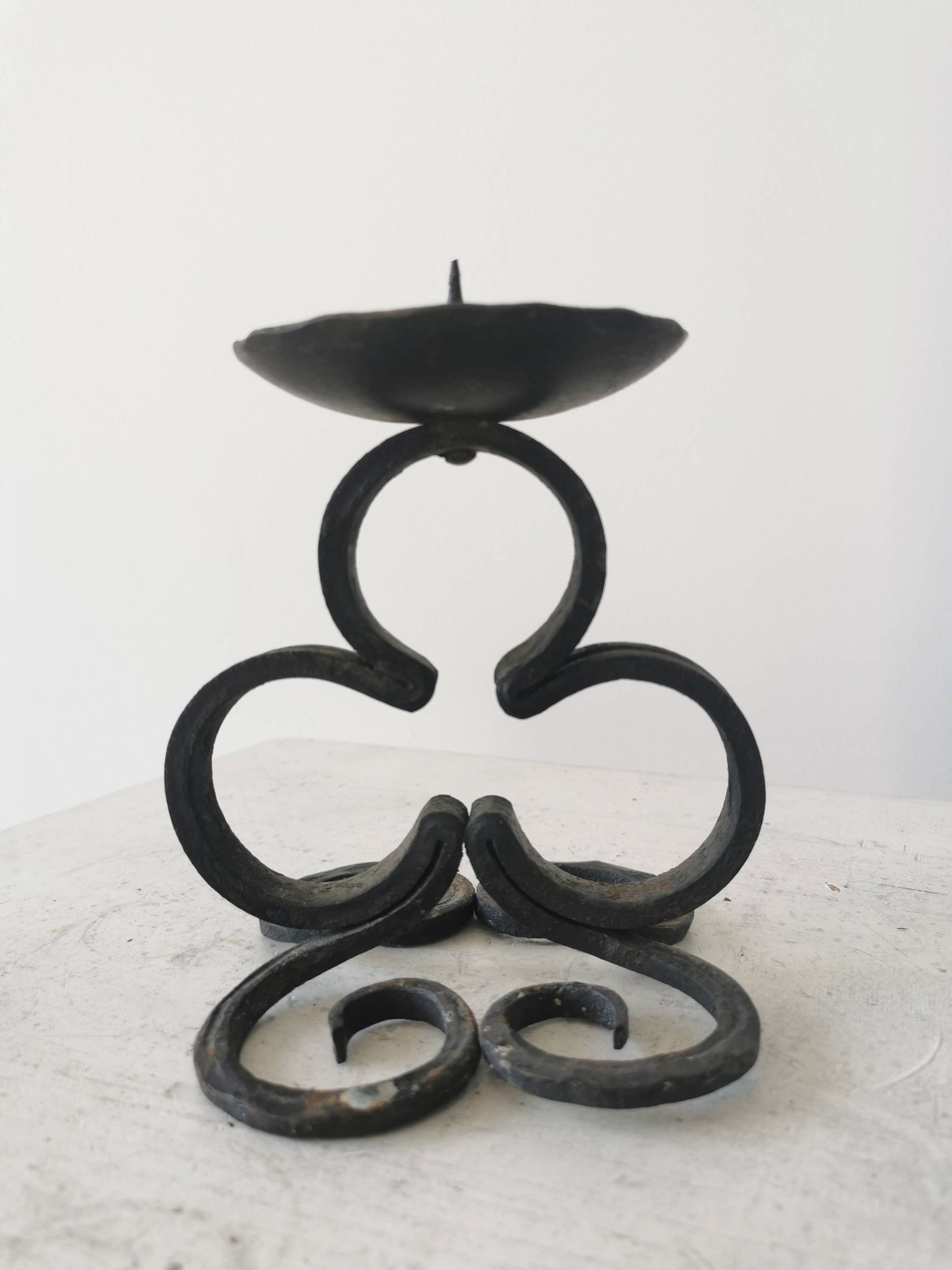 Vintage Iron Forged Candlestick Holder: Handmade Gothic Home Decor