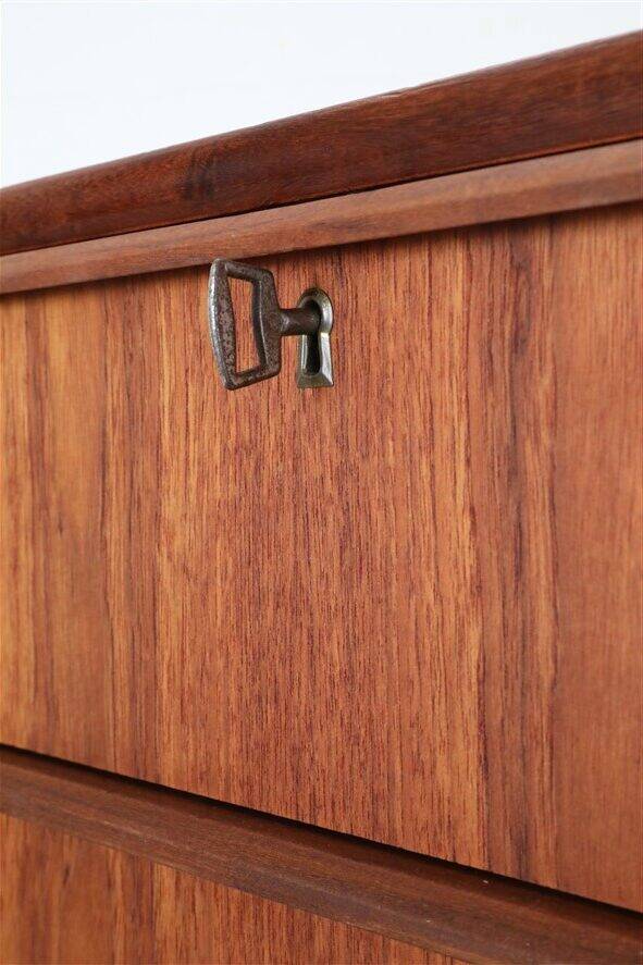 Restored Hanbjerg Møbelfabrik 'Tallboy' teak chest of drawers / Mid-century Danish modern design / 1960s