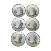 Set de 6 assiettes plates Terre de Fer K&G Luneville modèle Champêtre
