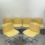 Vintage Chairs in Chrome Plated Steel, 1970s, Set of 6