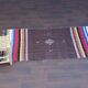 Moroccan Berber rug handmade in brown cotton 90 x 180 cm