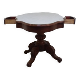 Violin pedestal table with marble top
