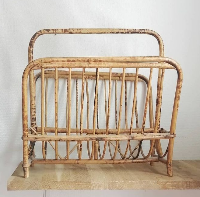 Rattan magazine holder