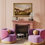 Italian signed mountain landscape painting from 20th century