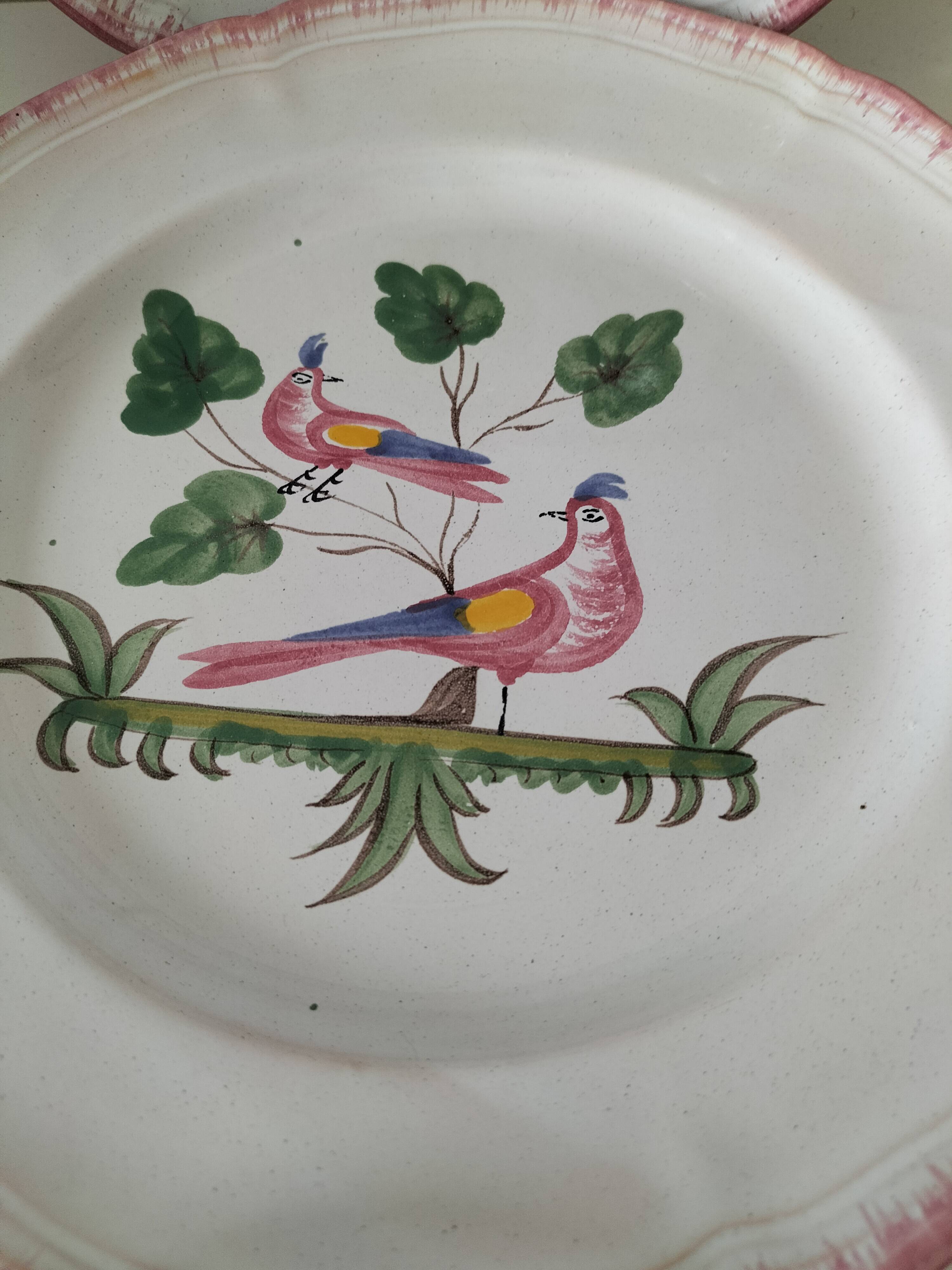 Set of 3 vintage Sainte-Radegonde earthenware plates