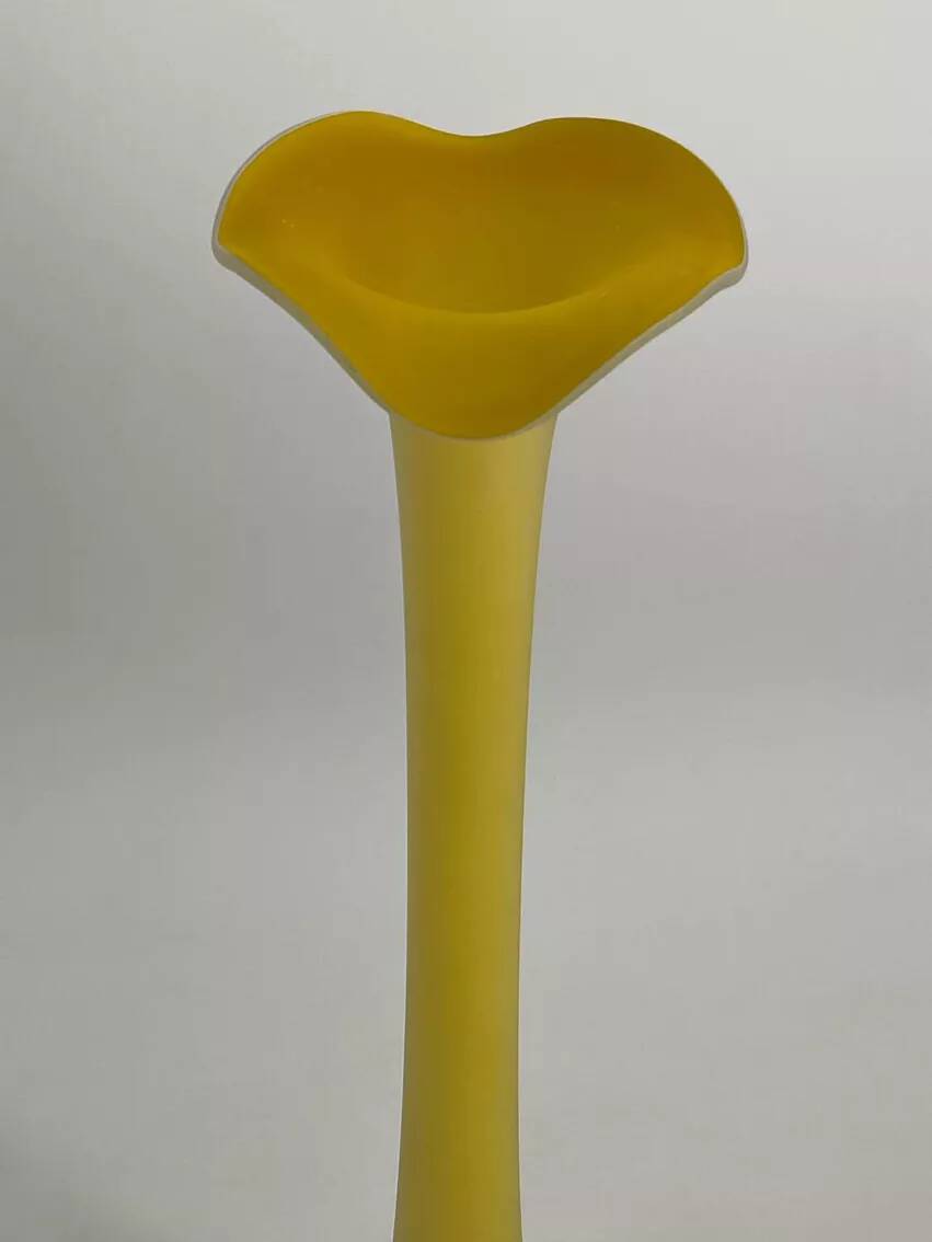 Vintage yellow glass paste vase