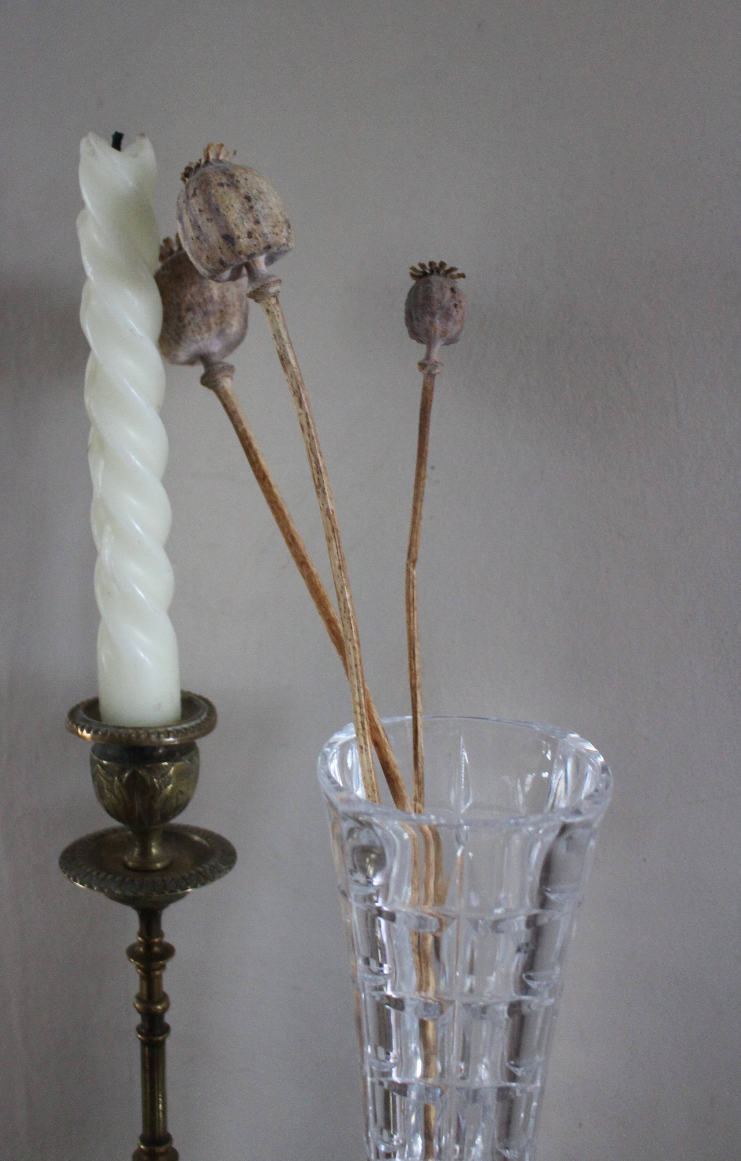 Vintage cut glass pedestal vase