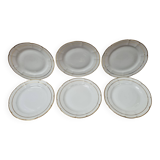 6 assiettes à dessert Limoges Or
