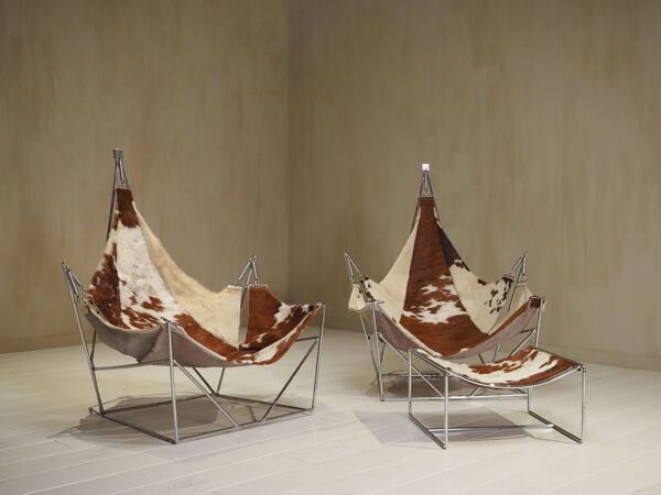 Chaises longues et hamac de David par Odile Mir, France 1972