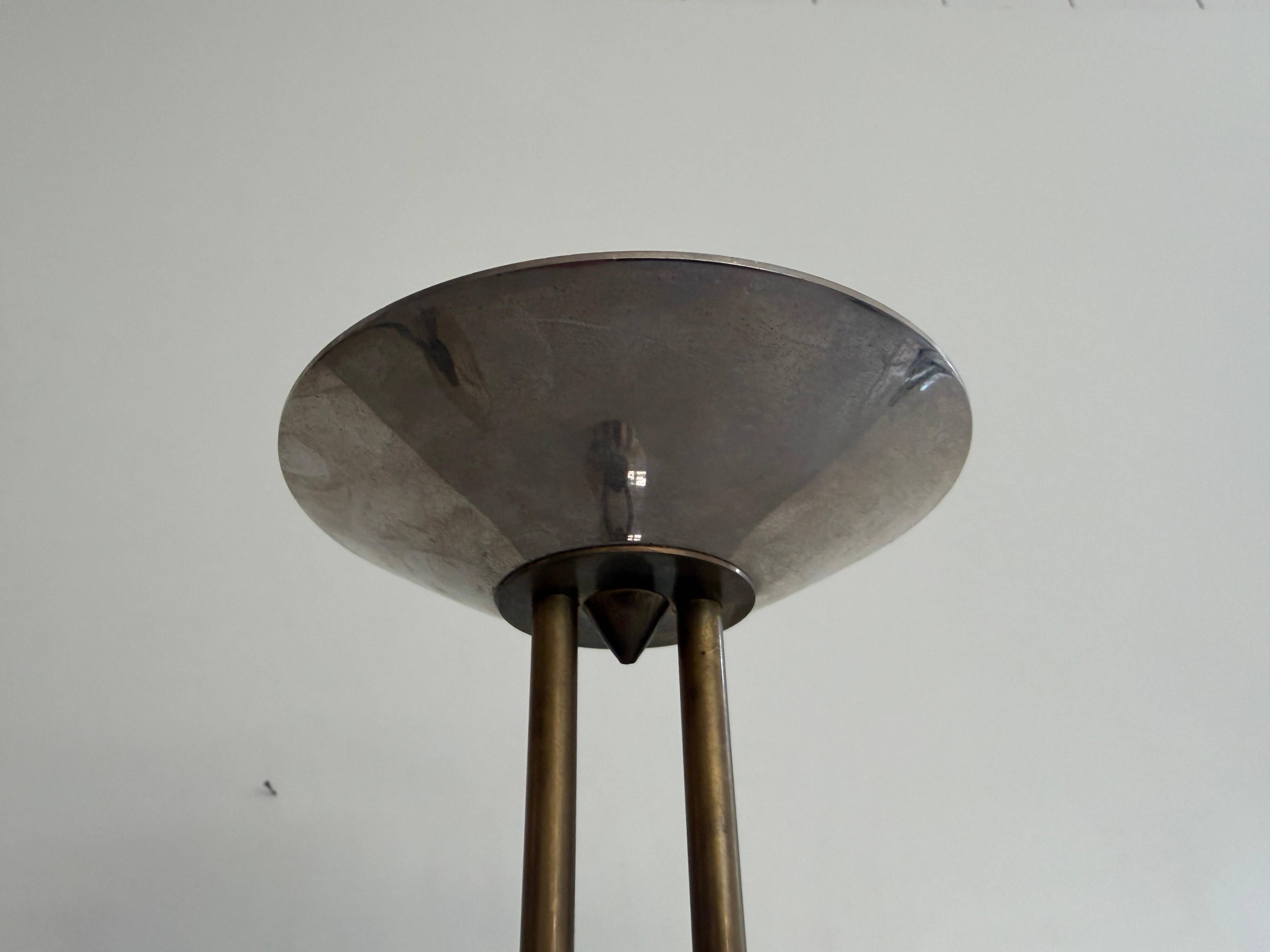Pair of metal and brass candlesticks, 1960s, Germany