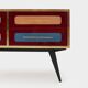 Mid-Century Italian Wood, Brass & Glass Sideboard, 1960s.
