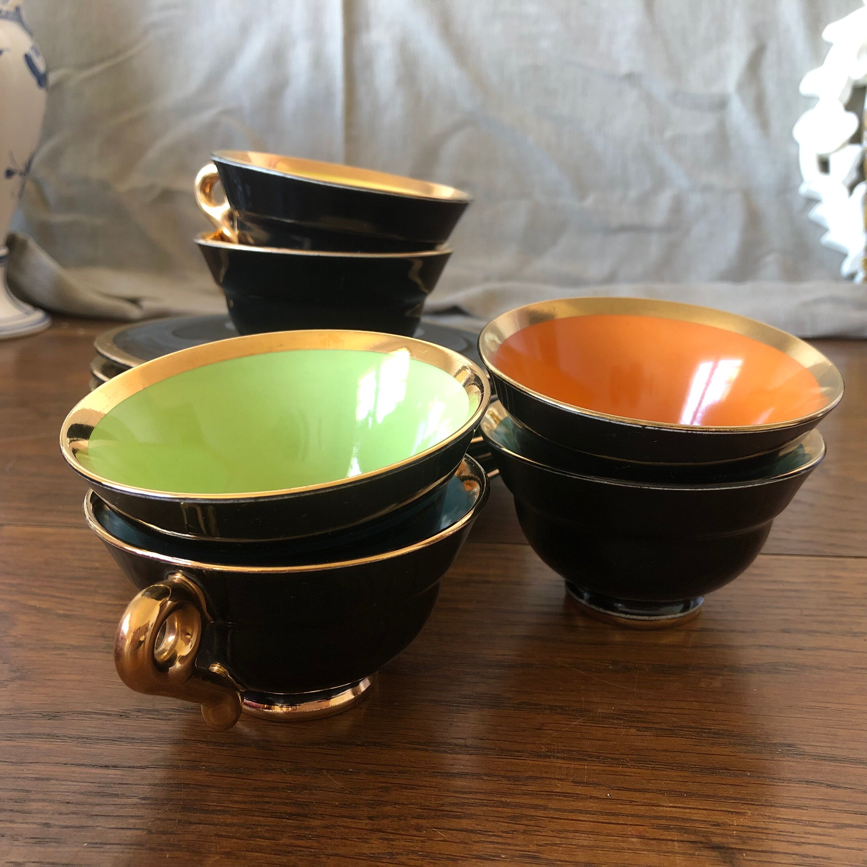 6 cups and saucer for coffee or tea art deco