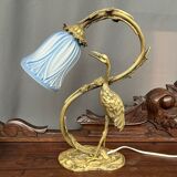 Art Nouveau style solid bronze lamp.