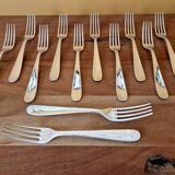Christofle, Paris - Set of 12 table forks - Dax model - Silver-plated metal