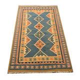 Vintage persian qashqai kilim area rug, hand made oriental flat woven rug- 204x296cm