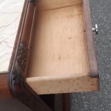 Art Deco bedside tables carved wood and marble 1930