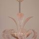 Pink Art Decò Barovier e Toso Chandelier, Murano Glass, 1950s