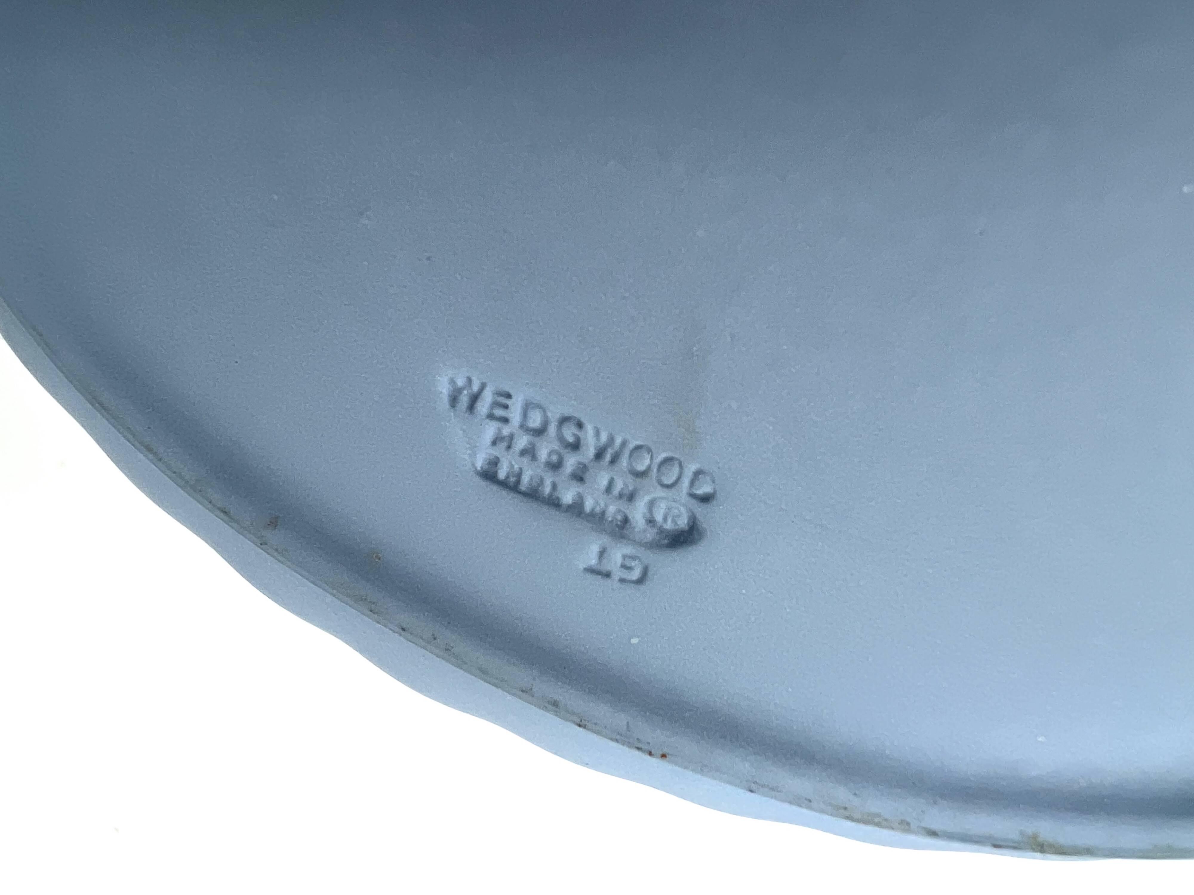Blue Wedgwood Jasperware basket – English porcelain with relief decoration