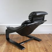 Scandinavian armchair and ottoman Ake Frybiter Kroken Roche Bobois