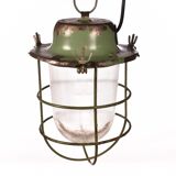 Industrial cage lamp green