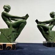 Art Deco Sculptural Bookends by Max Le Verrier, Paris, France, 1925, Set of 2
