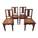 Art Deco chairs in new caned oak