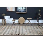 Striped Turkish Vintage Oushak Runner Handmade Wool Runner Rug 131x444