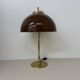 Vintage Mushroom table lamp with gold metal base , 1970s
