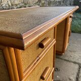 Large rattan desk